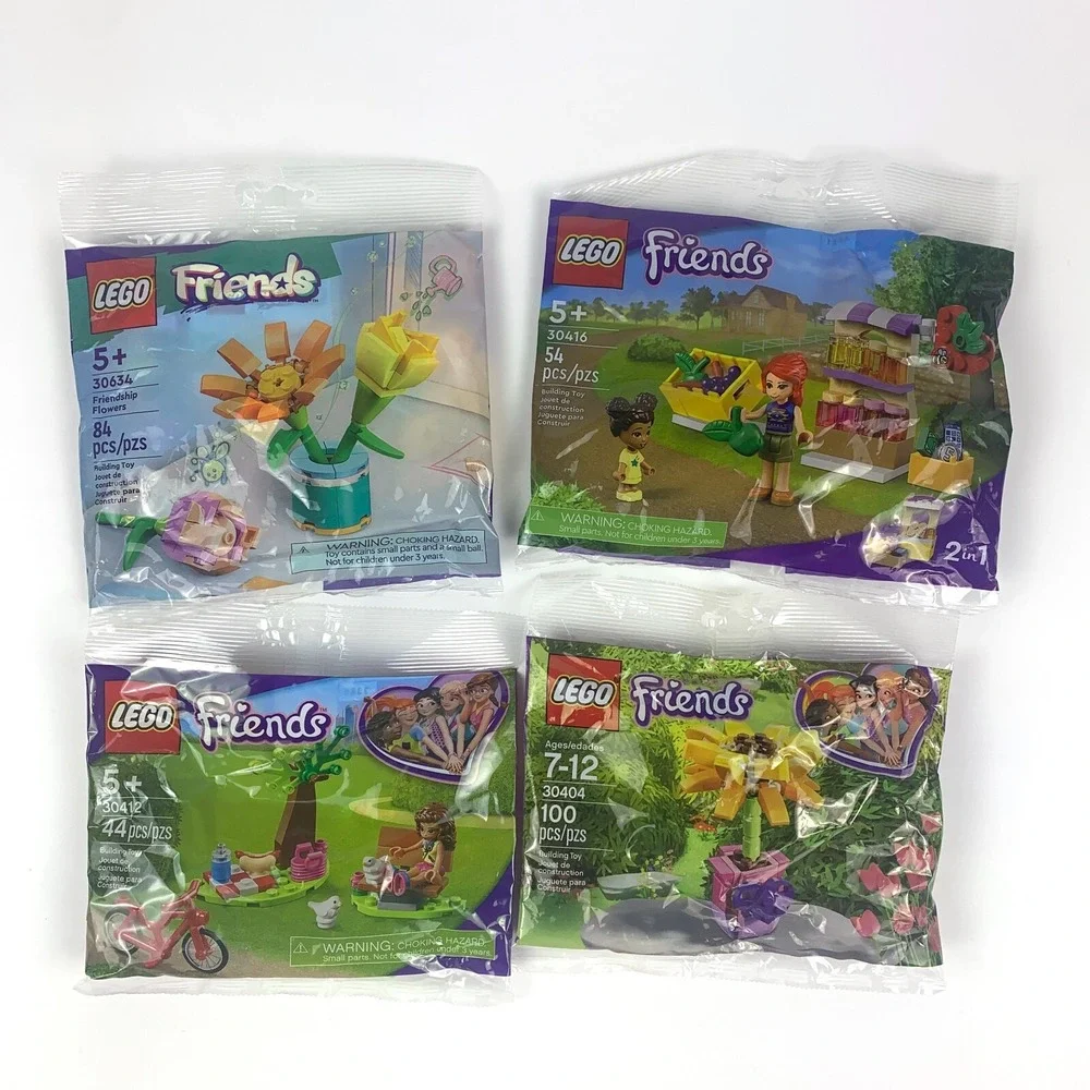 Lego Friends Lot of 4 Polybags 30404 Sunflower 30412 Picnic 30416 Market Stand 2